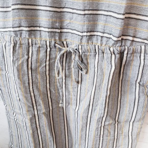 Prana Ecotropics Dress Size S Womens 100% Organic Cotton Stripe Midi Boho New - Picture 5 of 12